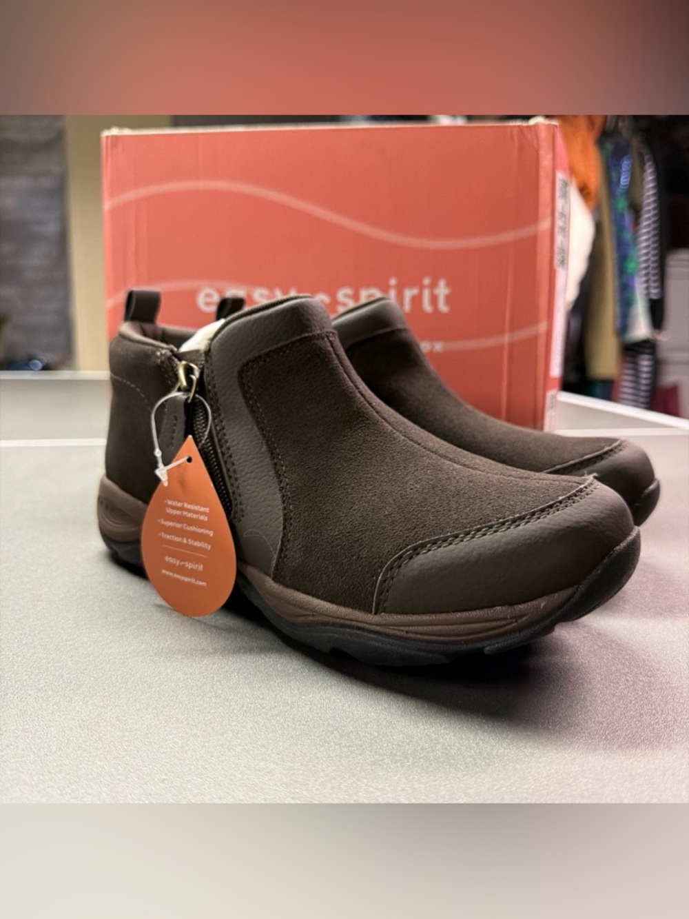 Easy Spirit Women's Evony Casual Ankle Booties, Dark Brown Size 7M NWB